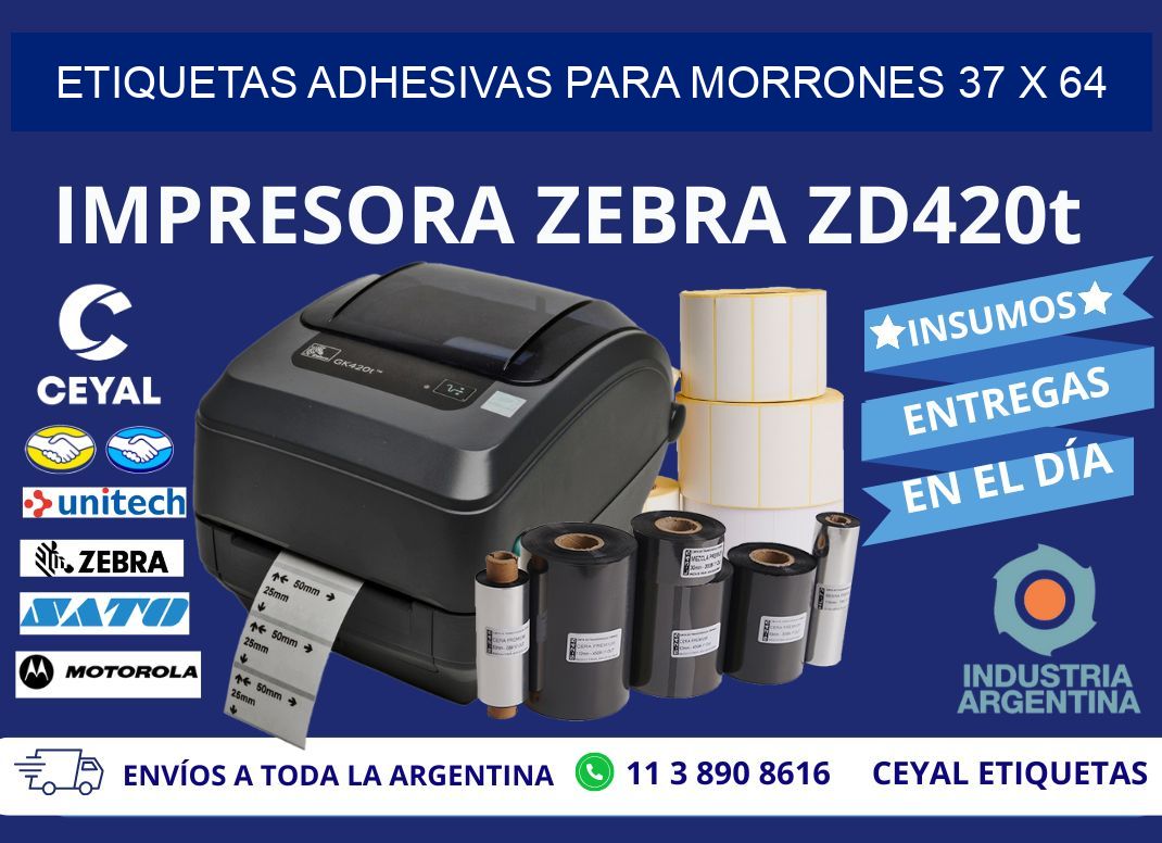 ETIQUETAS ADHESIVAS PARA MORRONES 37 x 64