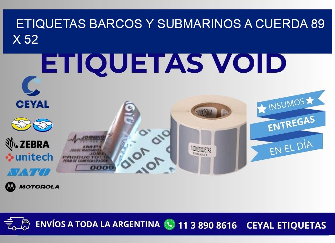 ETIQUETAS BARCOS Y SUBMARINOS A CUERDA 89 x 52