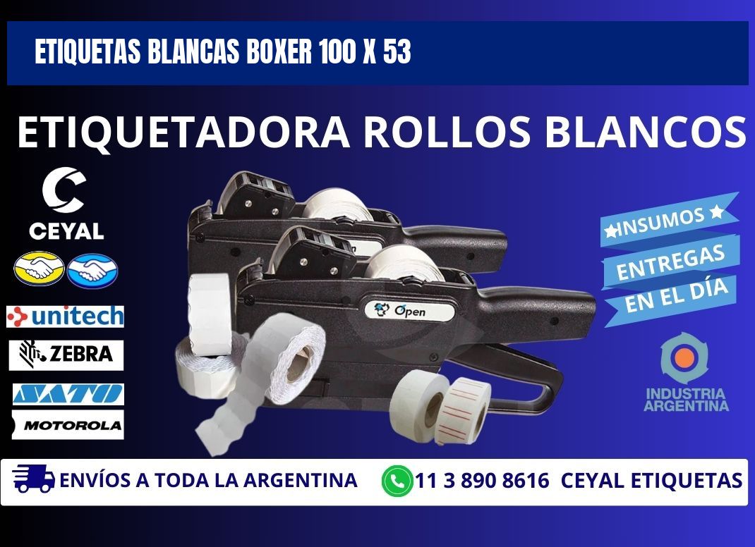 ETIQUETAS BLANCAS BOXER 100 x 53