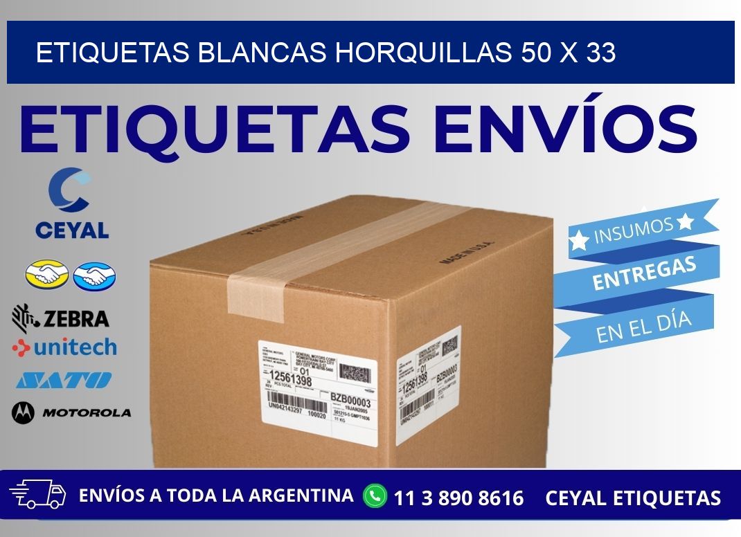 ETIQUETAS BLANCAS HORQUILLAS 50 x 33