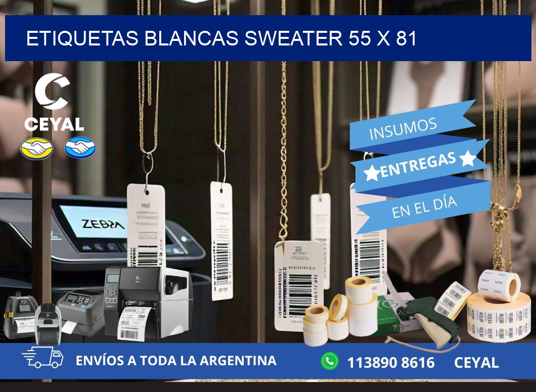 ETIQUETAS BLANCAS SWEATER 55 x 81