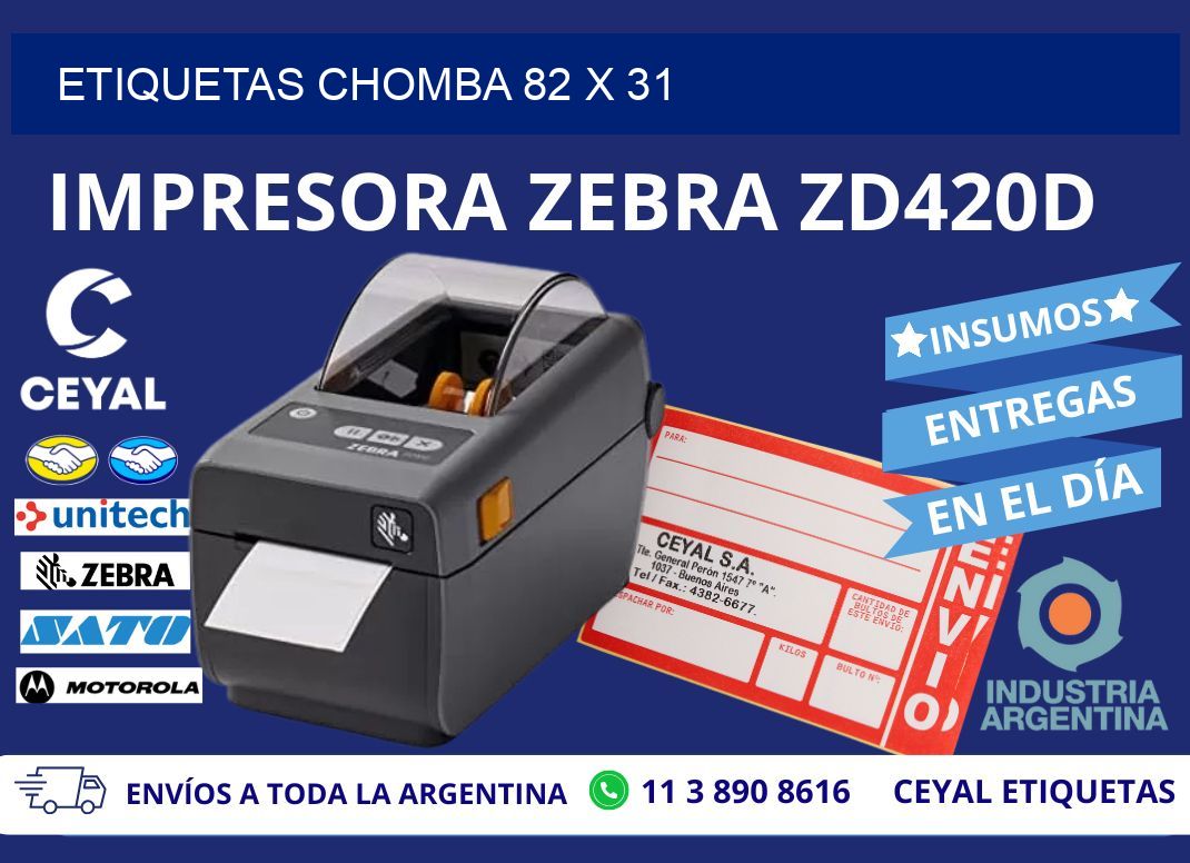 ETIQUETAS CHOMBA 82 x 31