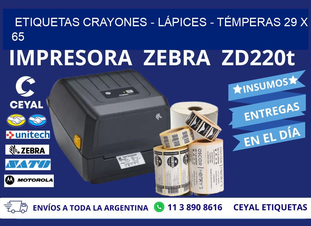 ETIQUETAS CRAYONES – LÁPICES – TÉMPERAS 29 x 65