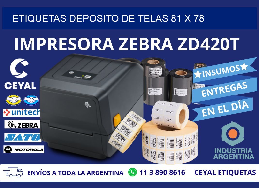 ETIQUETAS DEPOSITO DE TELAS 81 x 78