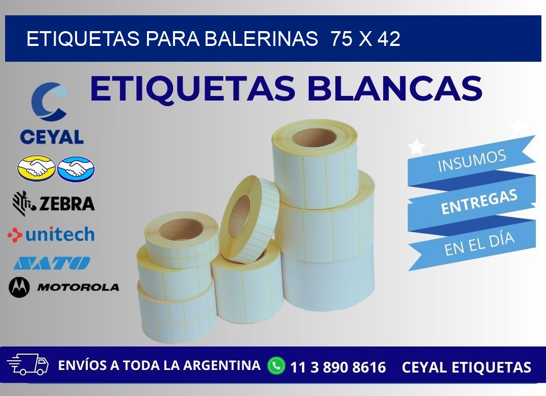 ETIQUETAS PARA BALERINAS  75 x 42