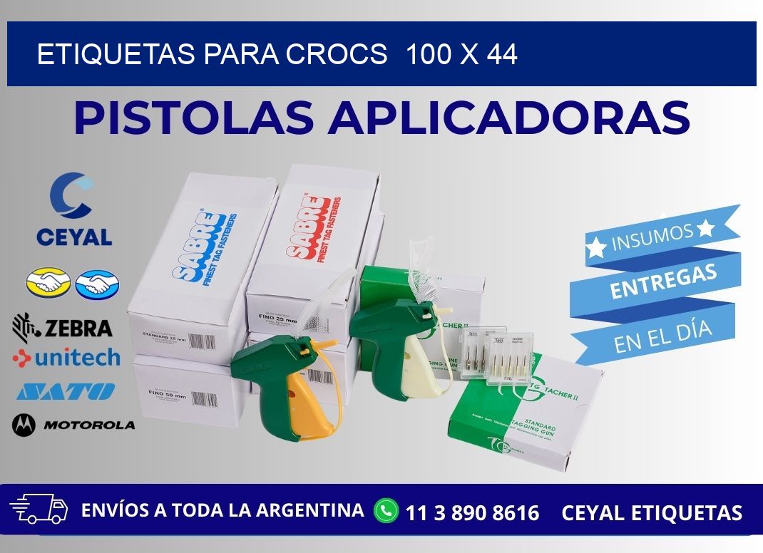 ETIQUETAS PARA CROCS  100 x 44