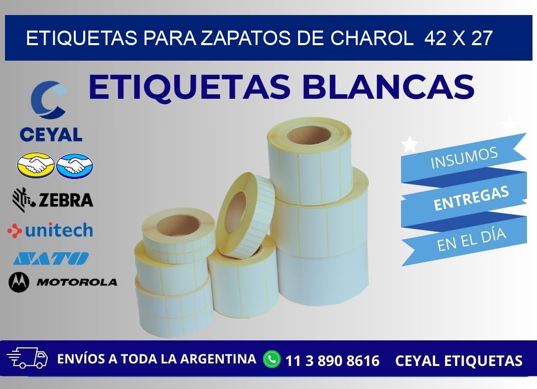 ETIQUETAS PARA ZAPATOS DE CHAROL  42 x 27