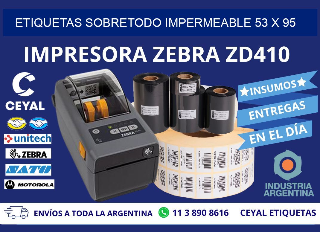 ETIQUETAS SOBRETODO IMPERMEABLE 53 x 95