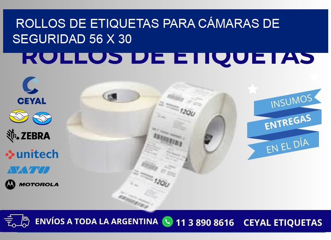 ROLLOS DE ETIQUETAS PARA CÁMARAS DE SEGURIDAD 56 x 30