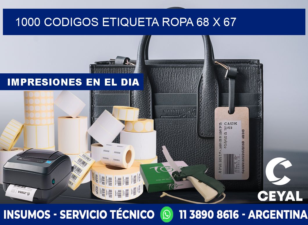 1000 CODIGOS ETIQUETA ROPA 68 x 67