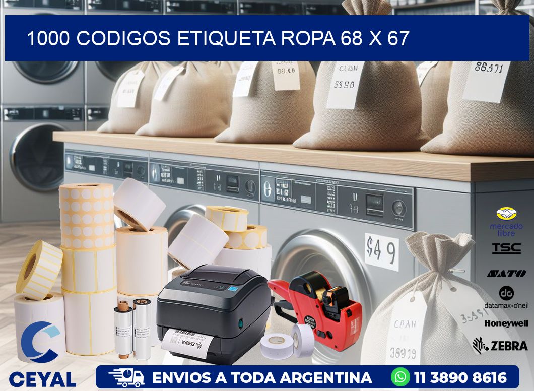 1000 CODIGOS ETIQUETA ROPA 68 x 67