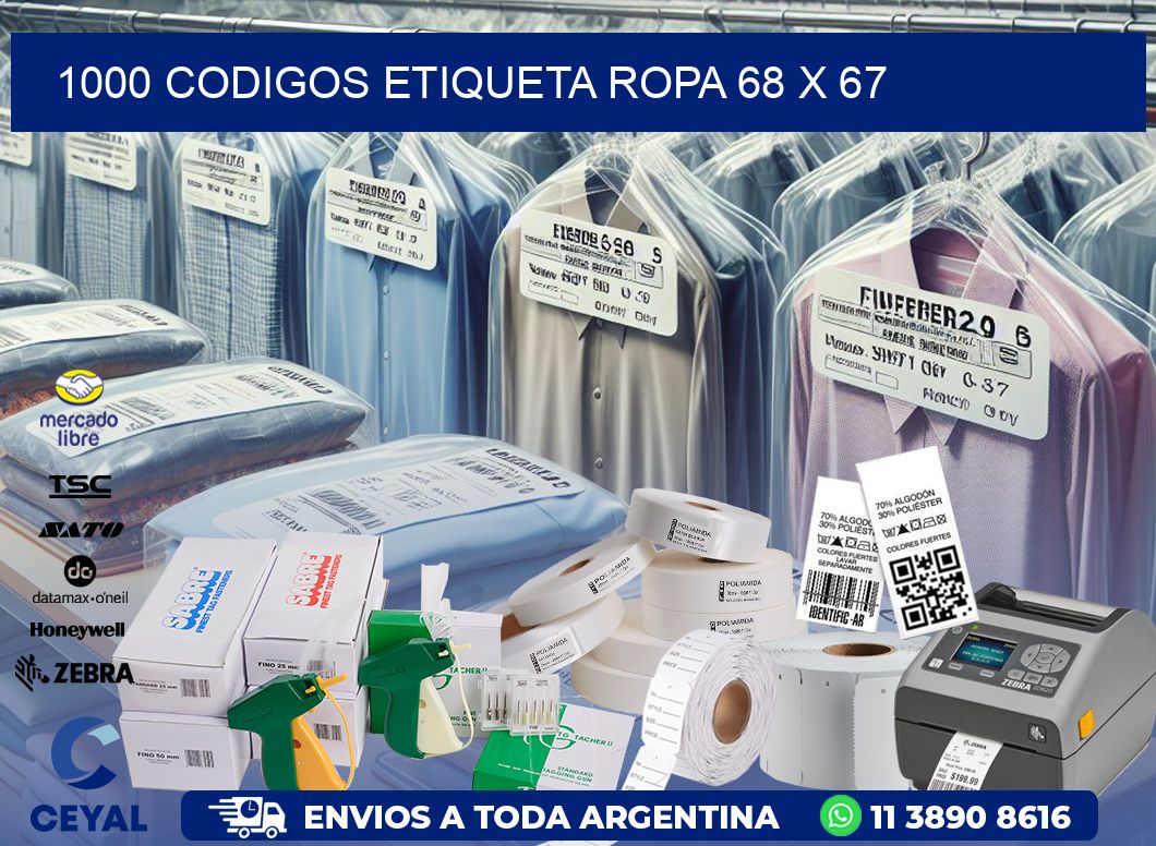 1000 CODIGOS ETIQUETA ROPA 68 x 67