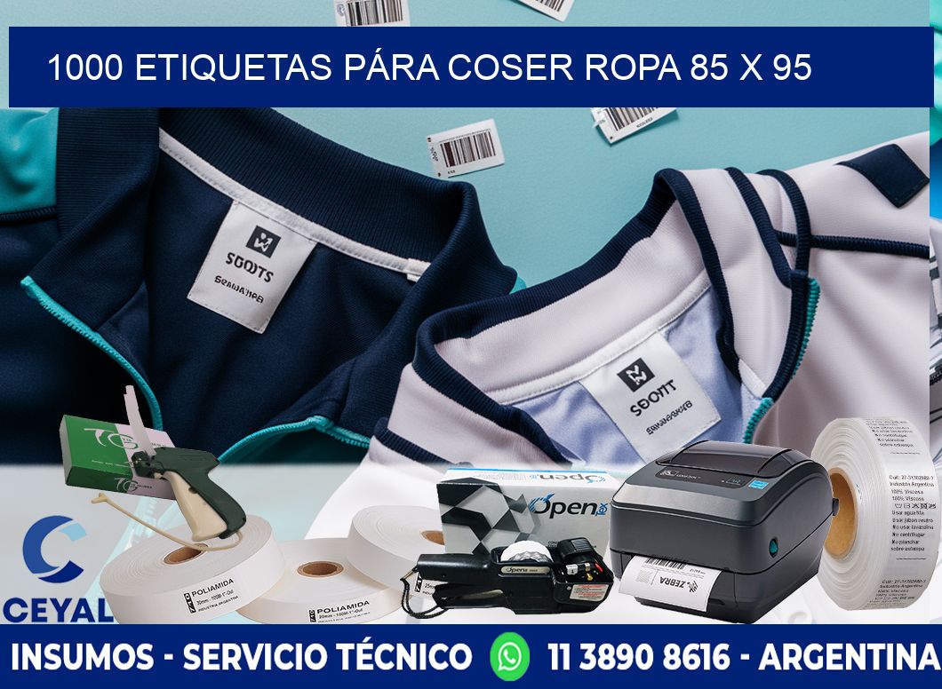 1000 ETIQUETAS PÁRA COSER ROPA 85 x 95