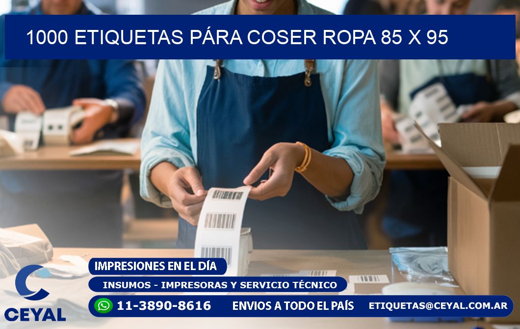 1000 ETIQUETAS PÁRA COSER ROPA 85 x 95