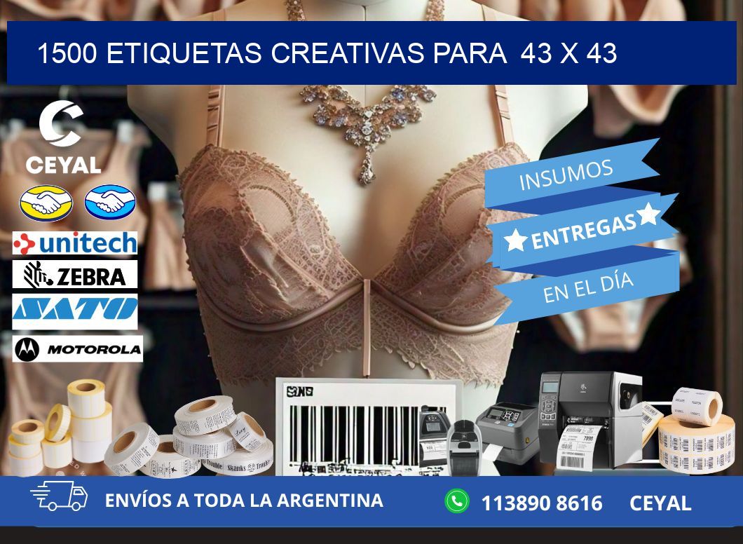 1500 ETIQUETAS CREATIVAS PARA  43 x 43