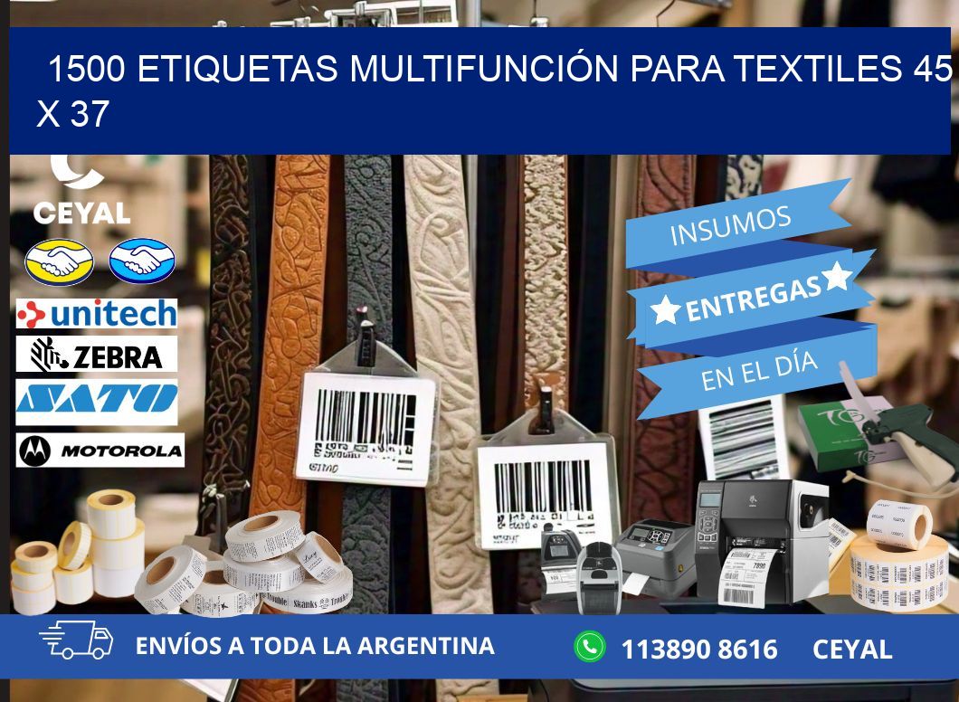 1500 ETIQUETAS MULTIFUNCIÓN PARA TEXTILES 45 x 37