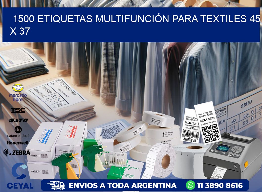 1500 ETIQUETAS MULTIFUNCIÓN PARA TEXTILES 45 x 37