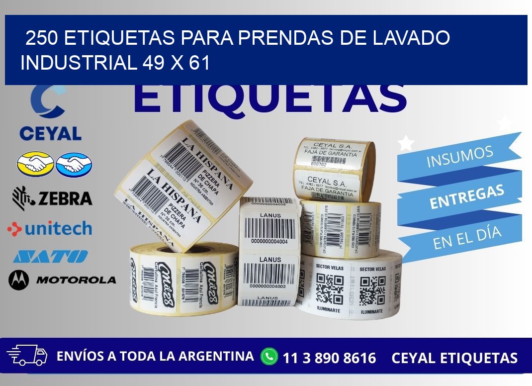 250 ETIQUETAS PARA PRENDAS DE LAVADO INDUSTRIAL 49 x 61