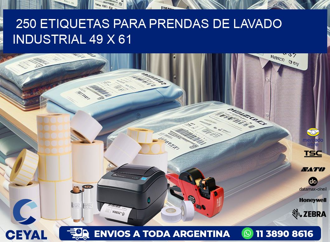 250 ETIQUETAS PARA PRENDAS DE LAVADO INDUSTRIAL 49 x 61