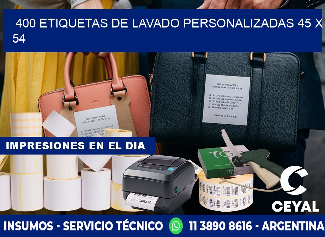 400 ETIQUETAS DE LAVADO PERSONALIZADAS 45 x 54