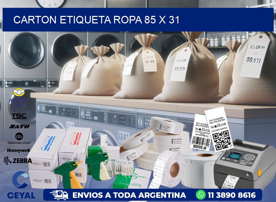 CARTON ETIQUETA ROPA 85 x 31