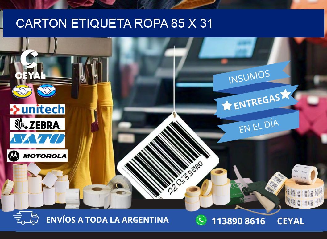 CARTON ETIQUETA ROPA 85 x 31