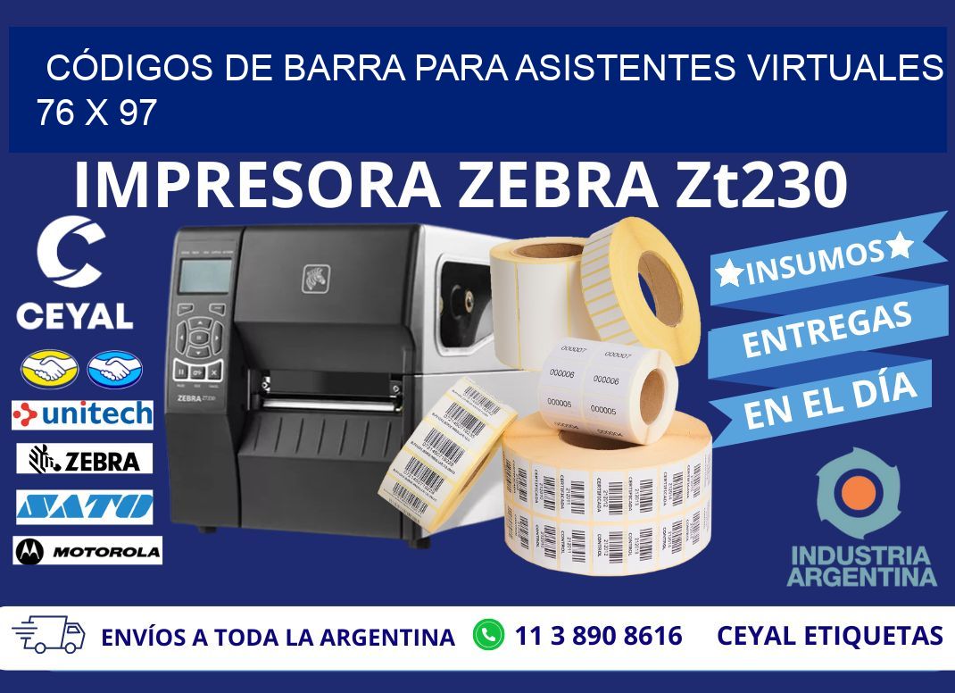 CÓDIGOS DE BARRA PARA ASISTENTES VIRTUALES 76 x 97