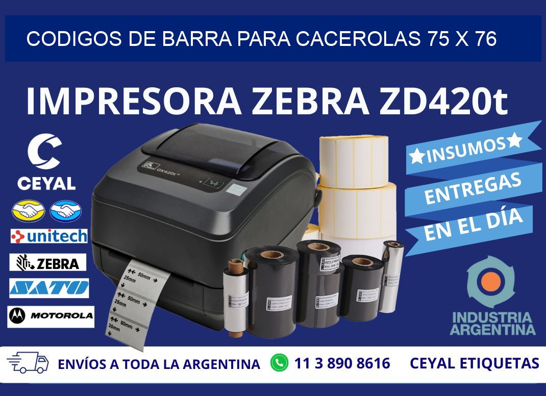 CODIGOS DE BARRA PARA CACEROLAS 75 x 76