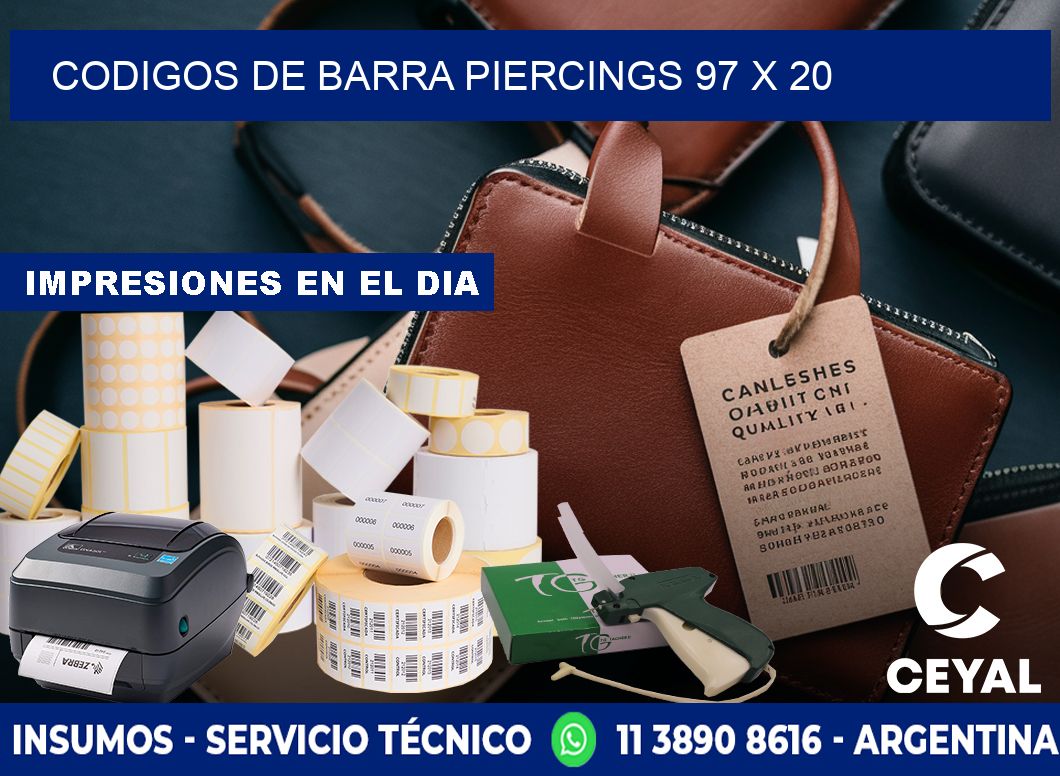 CODIGOS DE BARRA PIERCINGS 97 x 20