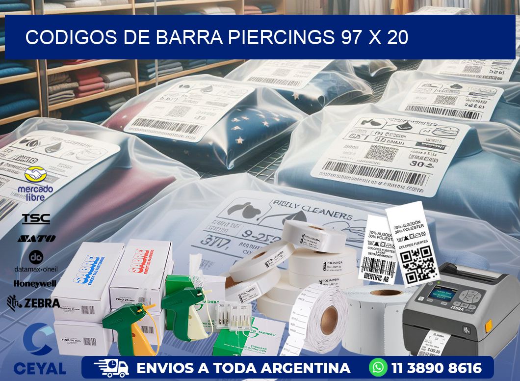 CODIGOS DE BARRA PIERCINGS 97 x 20