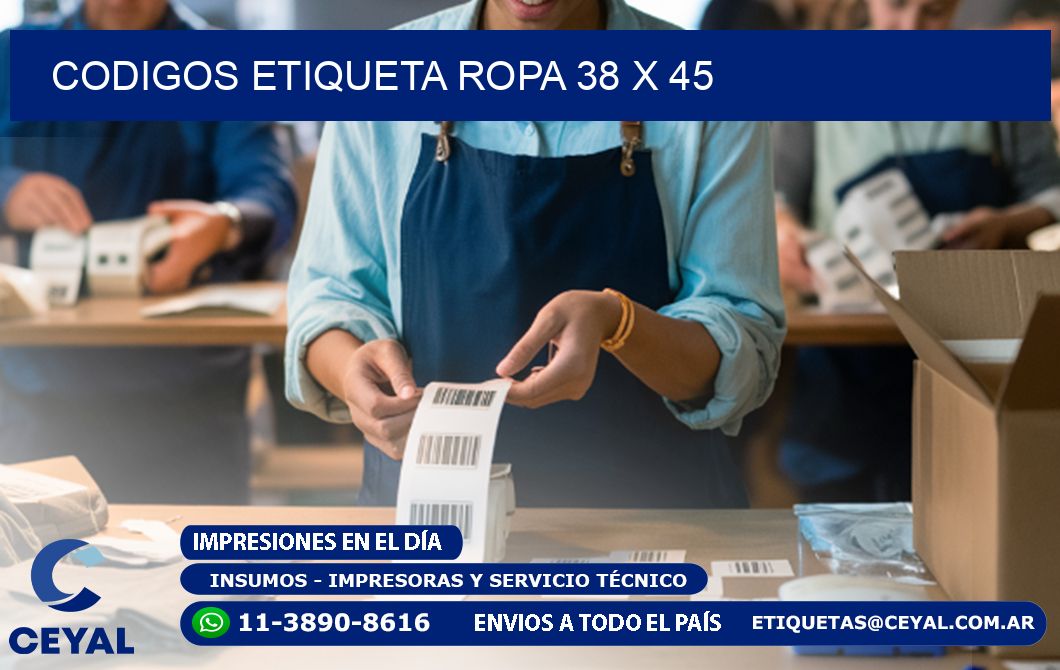 CODIGOS ETIQUETA ROPA 38 x 45