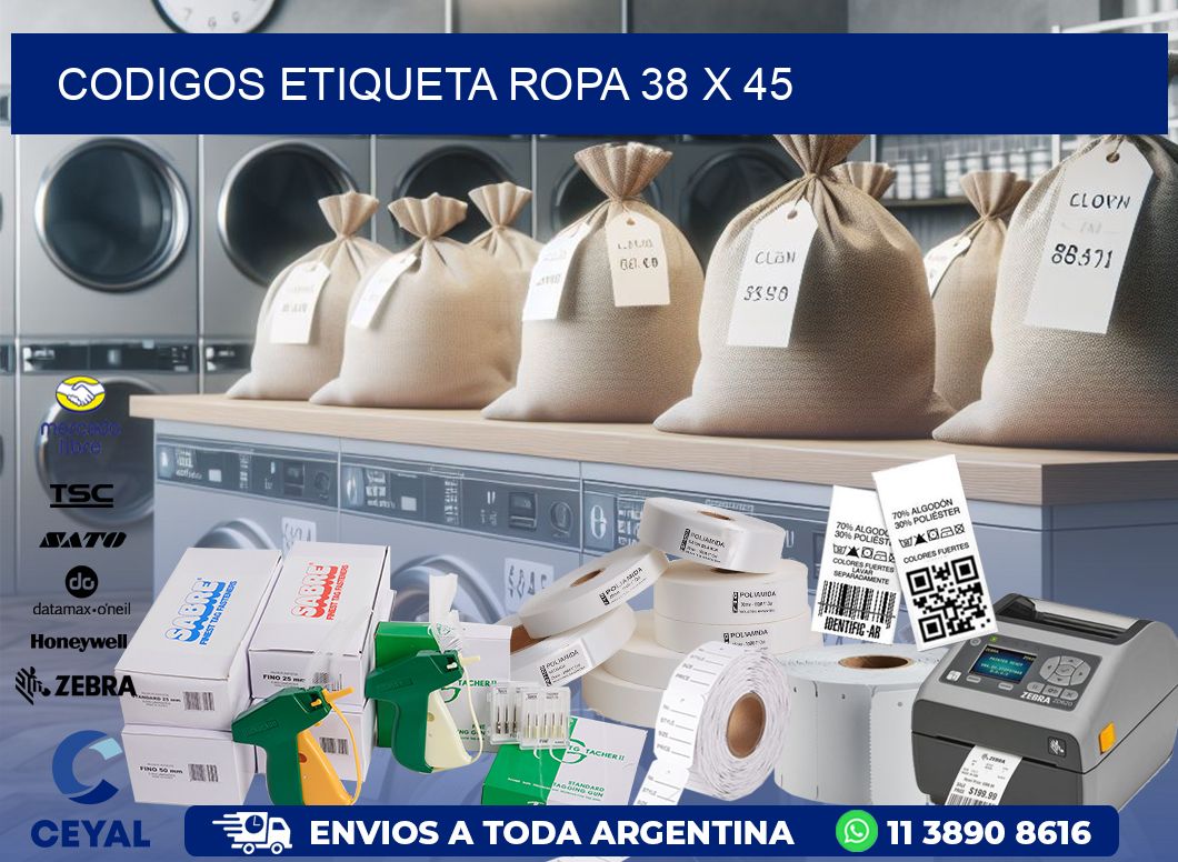 CODIGOS ETIQUETA ROPA 38 x 45