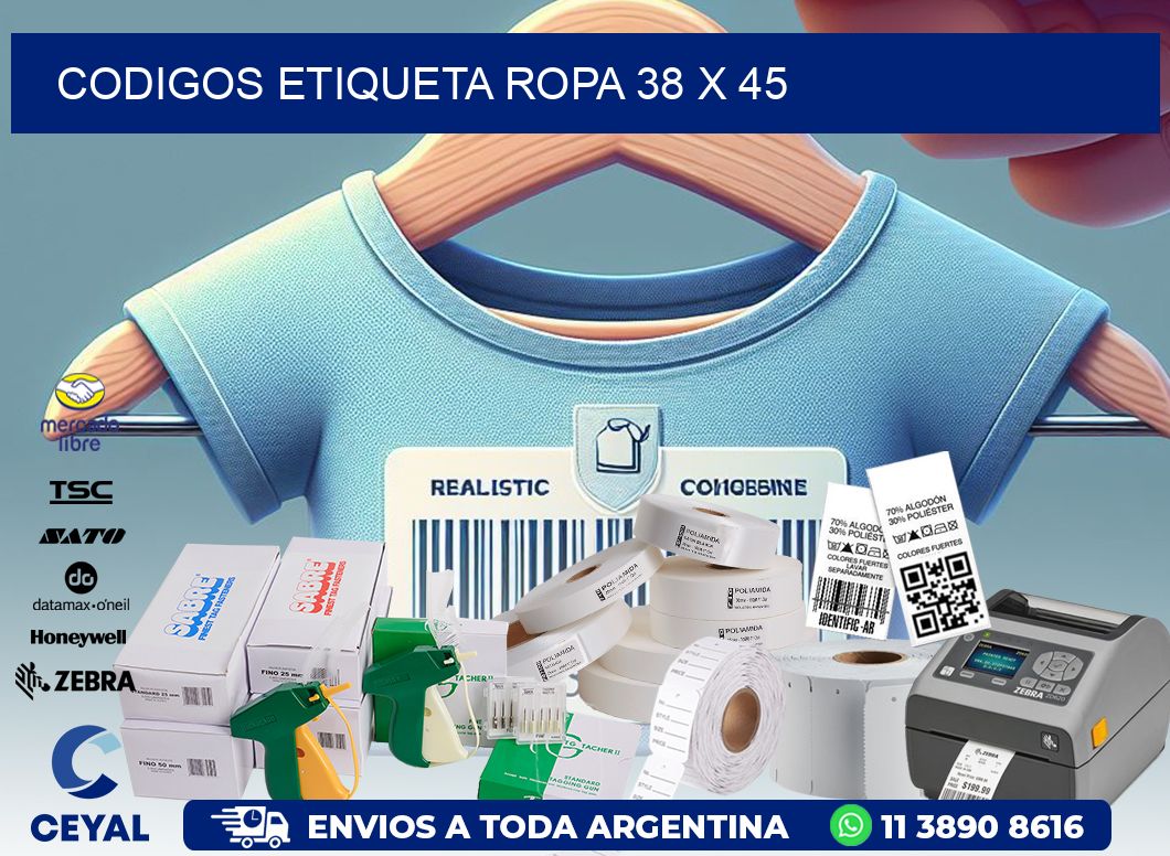 CODIGOS ETIQUETA ROPA 38 x 45