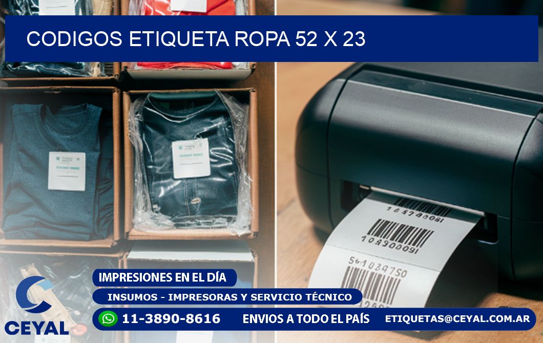 CODIGOS ETIQUETA ROPA 52 x 23