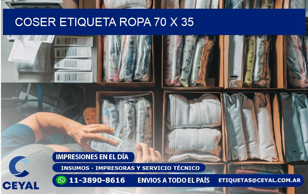 COSER ETIQUETA ROPA 70 x 35