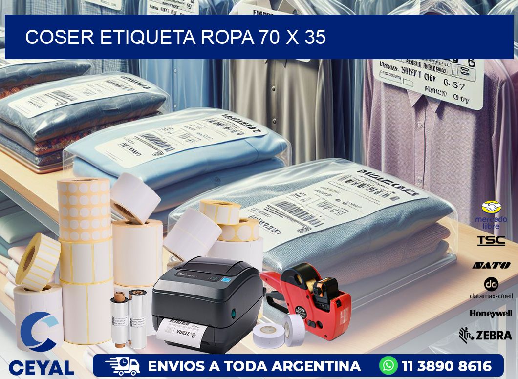 COSER ETIQUETA ROPA 70 x 35