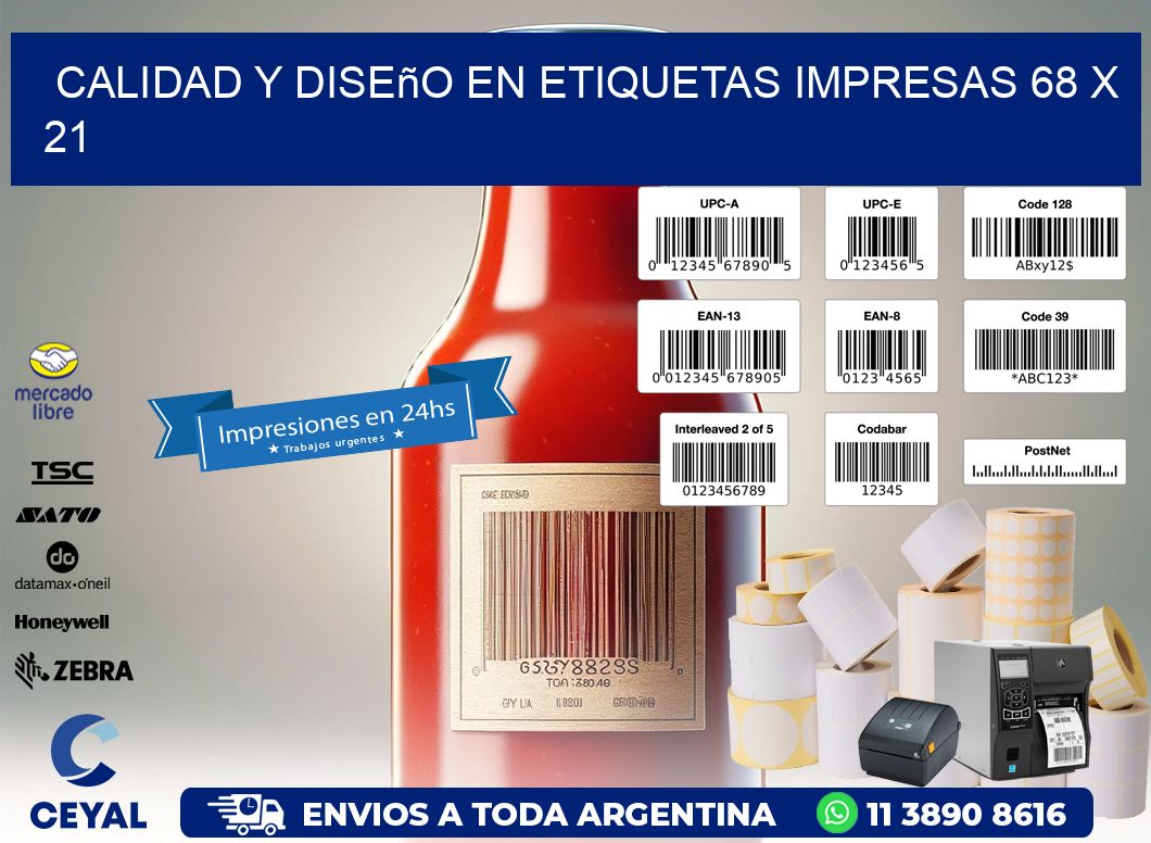 Calidad y Diseño en Etiquetas Impresas 68 x 21