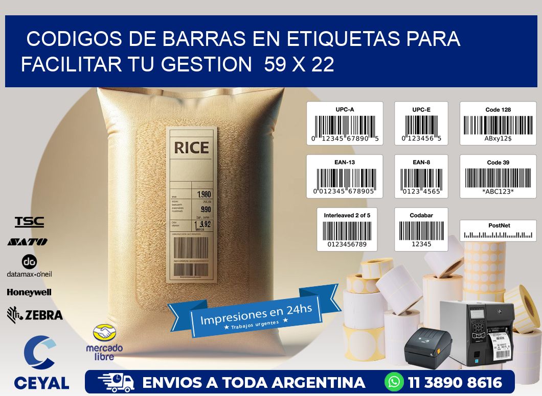 Codigos de Barras en Etiquetas para Facilitar tu Gestion  59 x 22