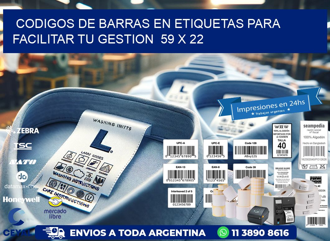 Codigos de Barras en Etiquetas para Facilitar tu Gestion  59 x 22