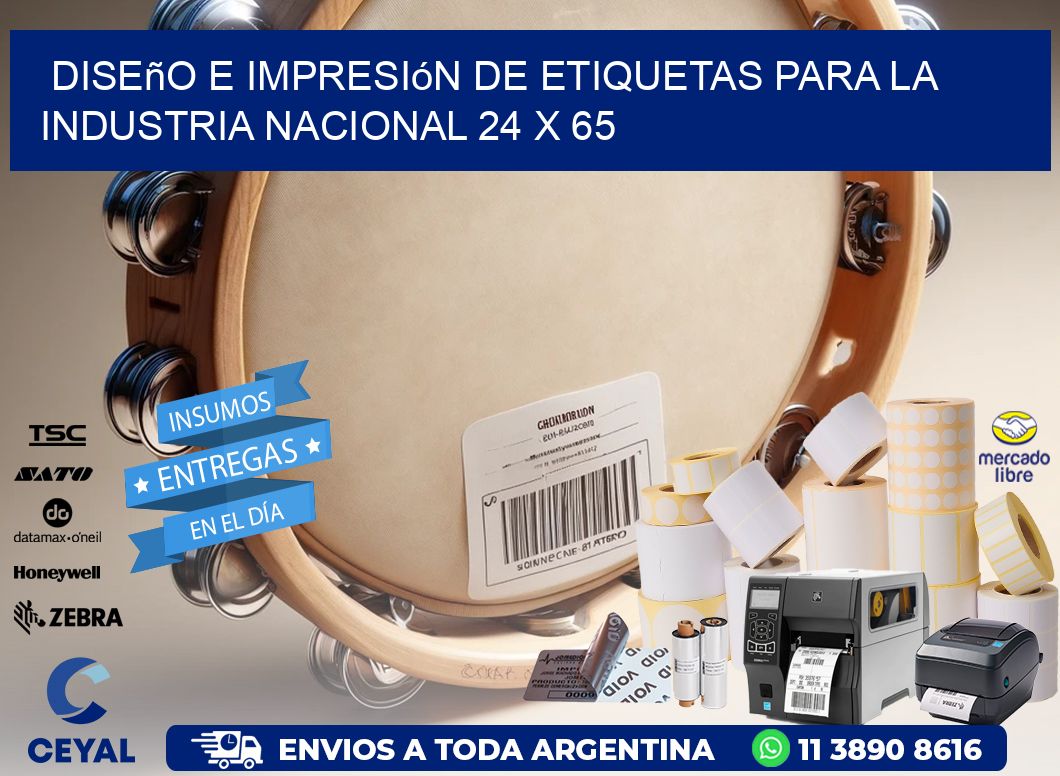 Diseño e Impresión de Etiquetas para la Industria Nacional 24 x 65