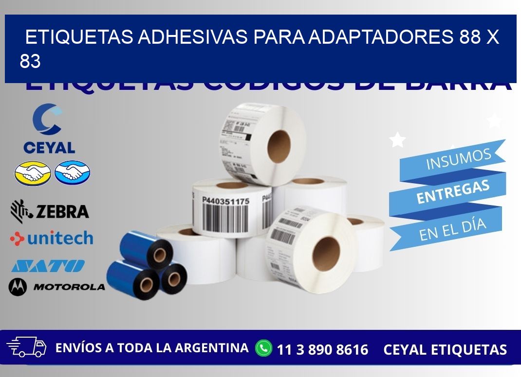 ETIQUETAS ADHESIVAS PARA ADAPTADORES 88 x 83