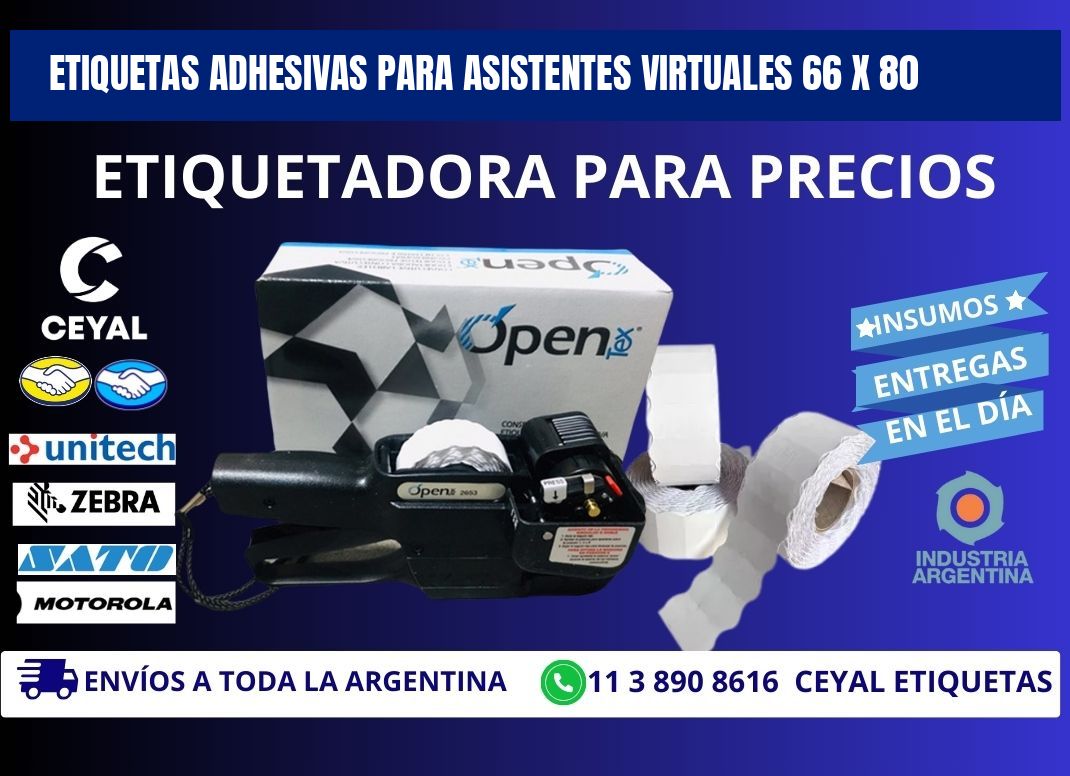 ETIQUETAS ADHESIVAS PARA ASISTENTES VIRTUALES 66 x 80