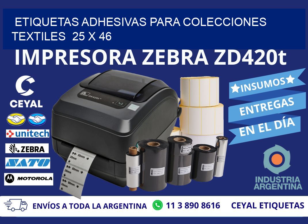 ETIQUETAS ADHESIVAS PARA COLECCIONES TEXTILES  25 x 46