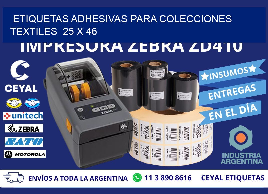 ETIQUETAS ADHESIVAS PARA COLECCIONES TEXTILES  25 x 46