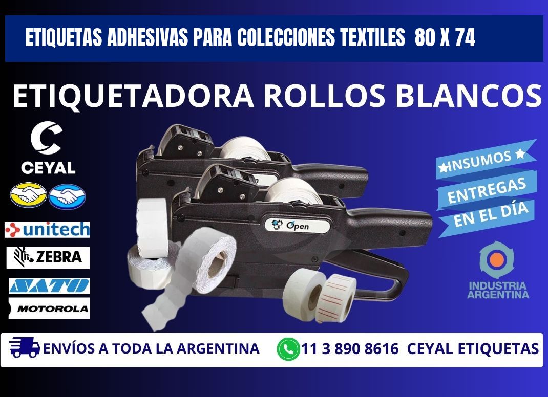 ETIQUETAS ADHESIVAS PARA COLECCIONES TEXTILES  80 x 74