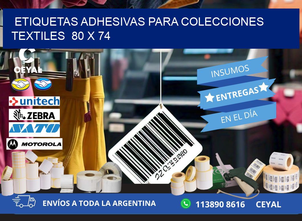 ETIQUETAS ADHESIVAS PARA COLECCIONES TEXTILES  80 x 74