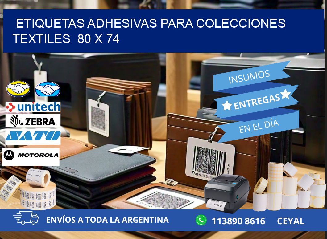 ETIQUETAS ADHESIVAS PARA COLECCIONES TEXTILES  80 x 74