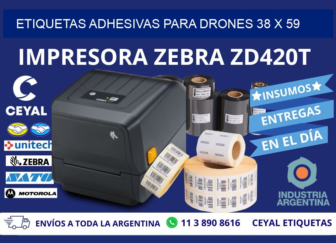 ETIQUETAS ADHESIVAS PARA DRONES 38 x 59