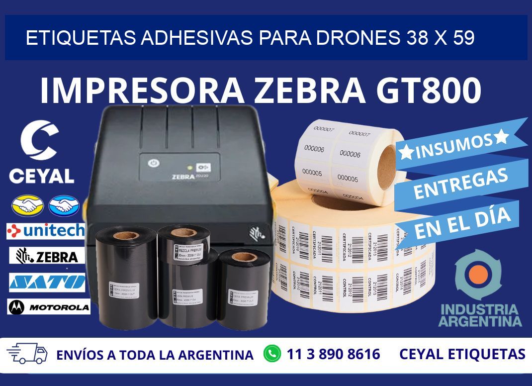 ETIQUETAS ADHESIVAS PARA DRONES 38 x 59