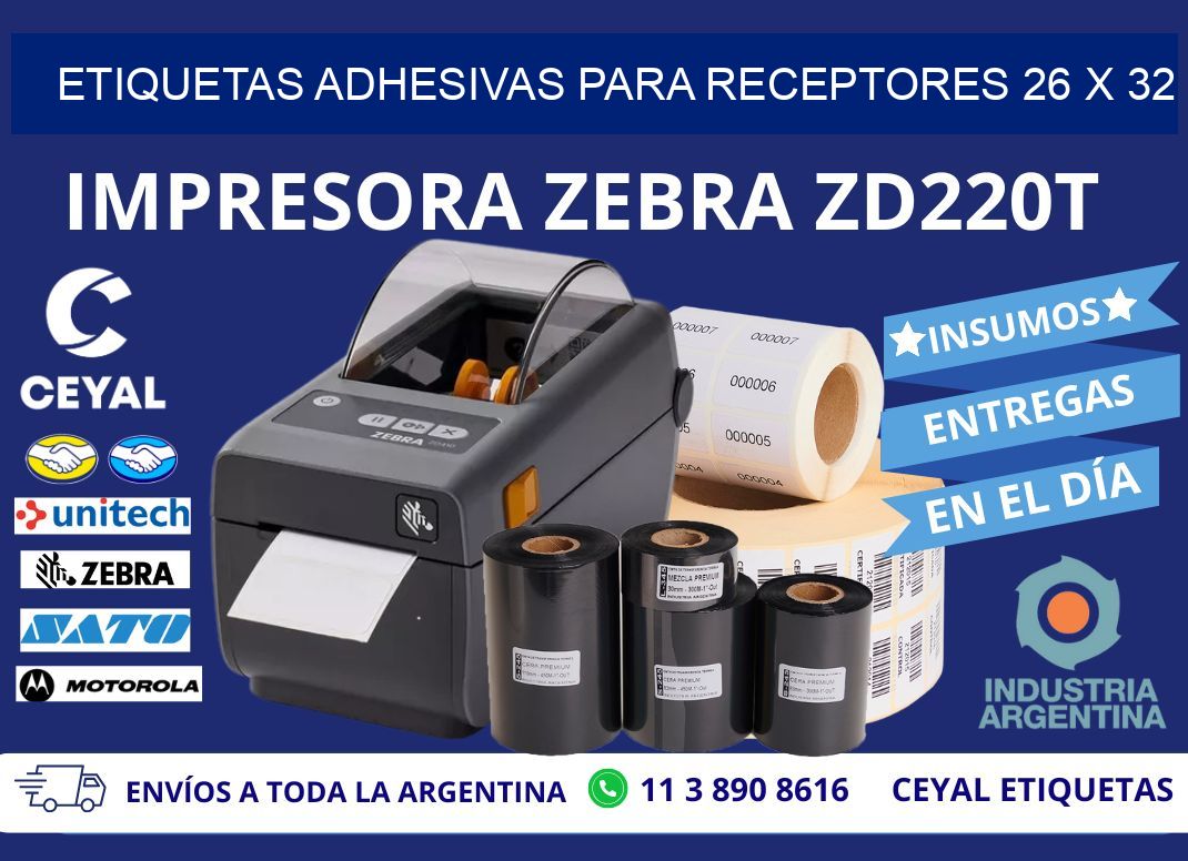 ETIQUETAS ADHESIVAS PARA RECEPTORES 26 x 32